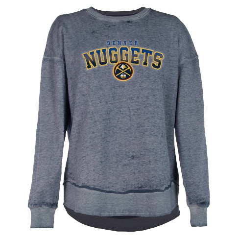 Nba Denver Nuggets Women's Ombre Arch Print Burnout Crew Neck Fleece  Sweatshirt : Target