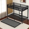 Mshliw Twin XL Over Twin XL Metal Bunk Bed with Twin Trundle, Heavy-Duty Frame, Guardrail Safety, Noise-Free, Space-Saving Bed for Kids or Guests - 4 of 4