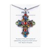 Anna-Kaci Silver Tone Stained Glass Rhinestone Pendant Fashion Necklace Gift Message Card Envelope Jewelry Gifts - 2 of 4