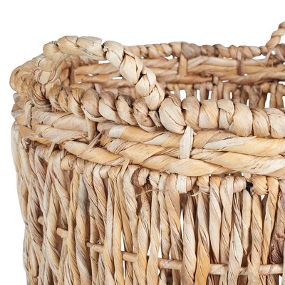 Tall Round Wicker Storage Basket with Contemporary Weave - 25" x 19"