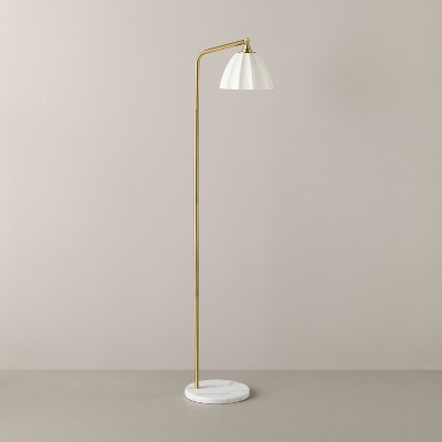 61" Fluted Ceramic Floor Lamp with Faux Marble Base - Hearth & Hand™ with Magnolia