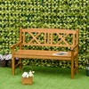 Outsunny 2-Seater Wooden Garden Bench, 4FT Outdoor Patio Loveseat with Unique X-Shape Back for Yard, Lawn, Porch - 2 of 4