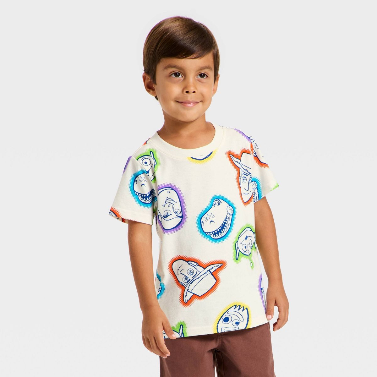 Toddler Boys' Disney Toy Story Short Sleeve T-Shirt - Off-White