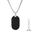 Steeltime 24" Men's stainless steel and black carbon fiber dog tag pendant - 3 of 4