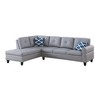 Faux Leather L-Shaped 2-Piece Sectional Sofa with Storage Ottoman, Cup Holders, and Toss Pillows - 4 of 4
