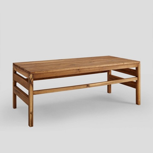 Outdoor Acacia Wood Slatted Coffee Table Saracina Home Target