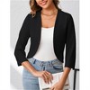Clearlove Womens 3/4 Sleeve Bolero Shrug Open Front Puff Sleeve Cropped Lightweight Cardigan - 2 of 4