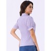 Allegra K Women's Vintage Short Sleeve Peter Pan Collar Button Down Shirt - 3 of 4