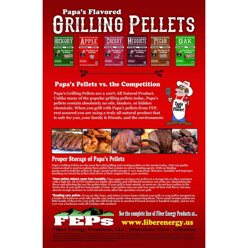 Papa's Premium All Natural Apple Wood Grilling Smoking Pellets Blended with Red and White Oak for Authentic Wood Smoked Flavor, 2 of 5