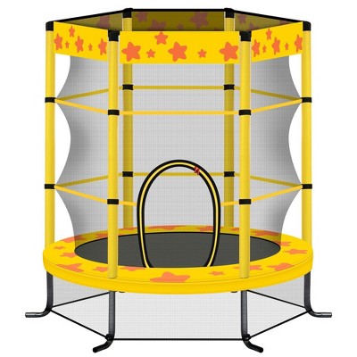 55" Mini Trampoline For Kids, 4.5FT Toddler Trampoline With Safety Enclosure Net, Outdoor Indoor Trampoline For Boys Girls Birthday Gifts