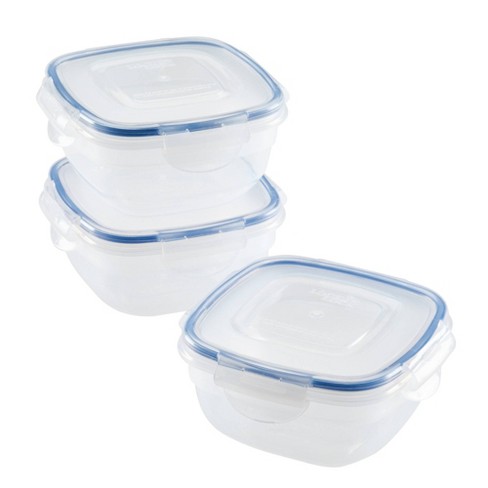 LOCK & LOCK Easy Essentials Food Storage lids/Airtight Plastic, containers,  BPA Free, 14-Piece, Clear