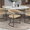 LeisureMod Curve-Back Dining Arm Chair, Leather Upholstery, Aero Collection - 3 of 4