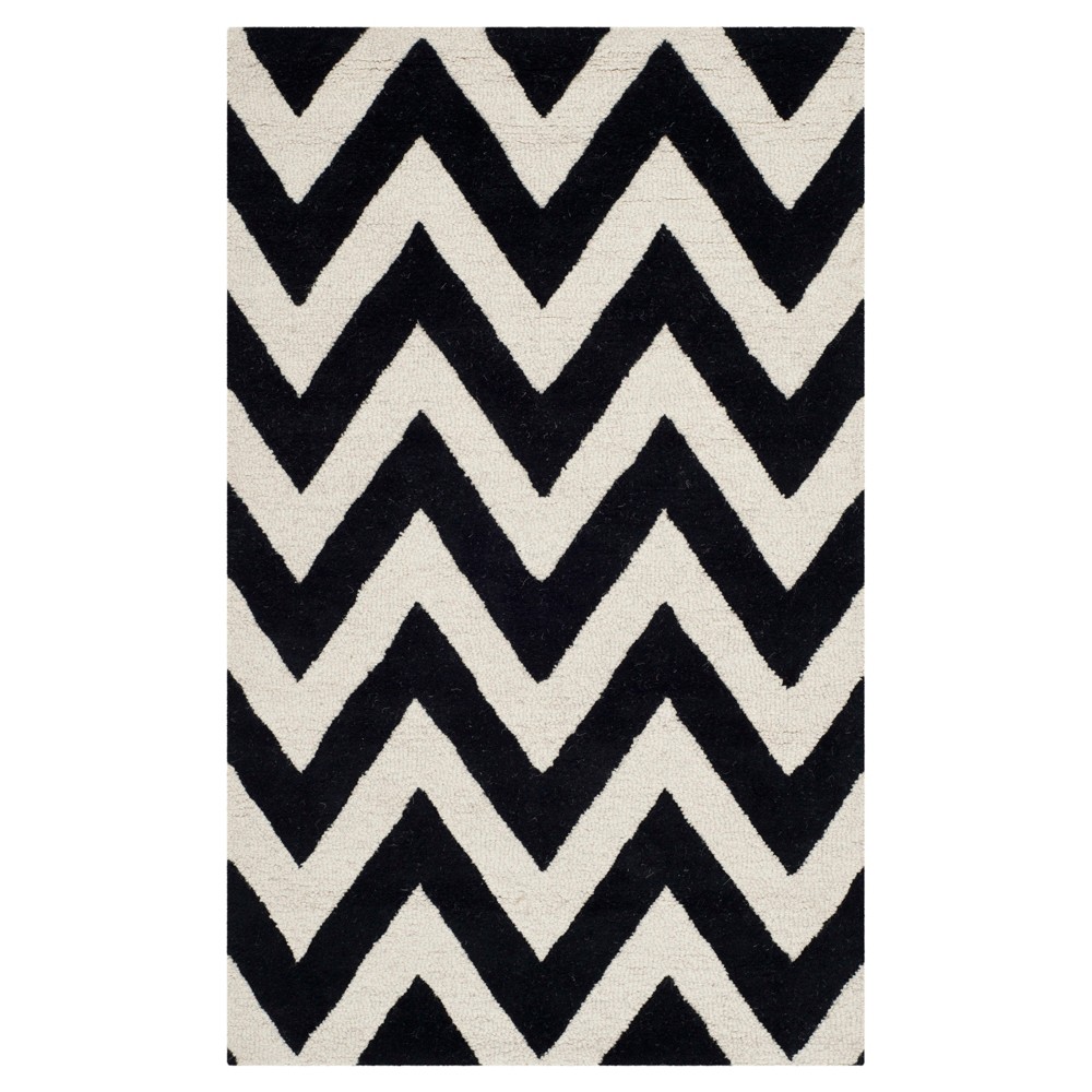 Dalton Textured Rug - Black / Ivory (3'x5') - Safavieh