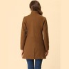 INSPIRE CHIC Women's Winter Stand Collar Single Breasted Mid-thigh Long Overcoat - 4 of 4