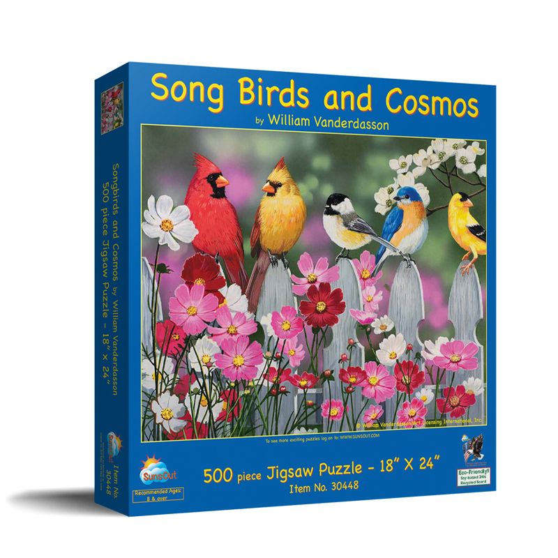 Sunsout Songbirds and Cosmos 500 pc   Jigsaw Puzzle 30448, 2 of 6