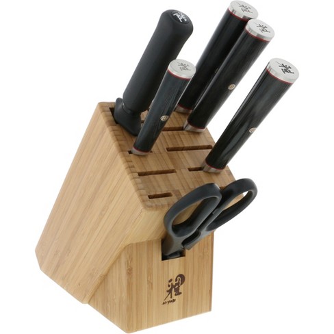 Miyabi Black Magnetic Easel Knife Block, Set of 10