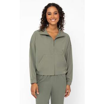 90 Degree By Reflex Womens Double Butter Full Zip Hooded Jacket With Side  Pockets - Mulled Basil - X Large : Target