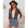 Women's 3/4 Sleeve Open Front Cropped Cardigan Sweater Lightweight Knit Short Bolero Shrugs - 3 of 4