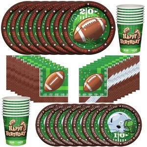 Treasures Gifted Football Birthday Party Supplies Dinnerware Classic Set for 16 Guests - 1 of 1