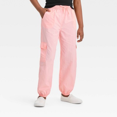Girls' Wide Leg Cargo Pants - Cat & Jack™ Light Pink L : Target