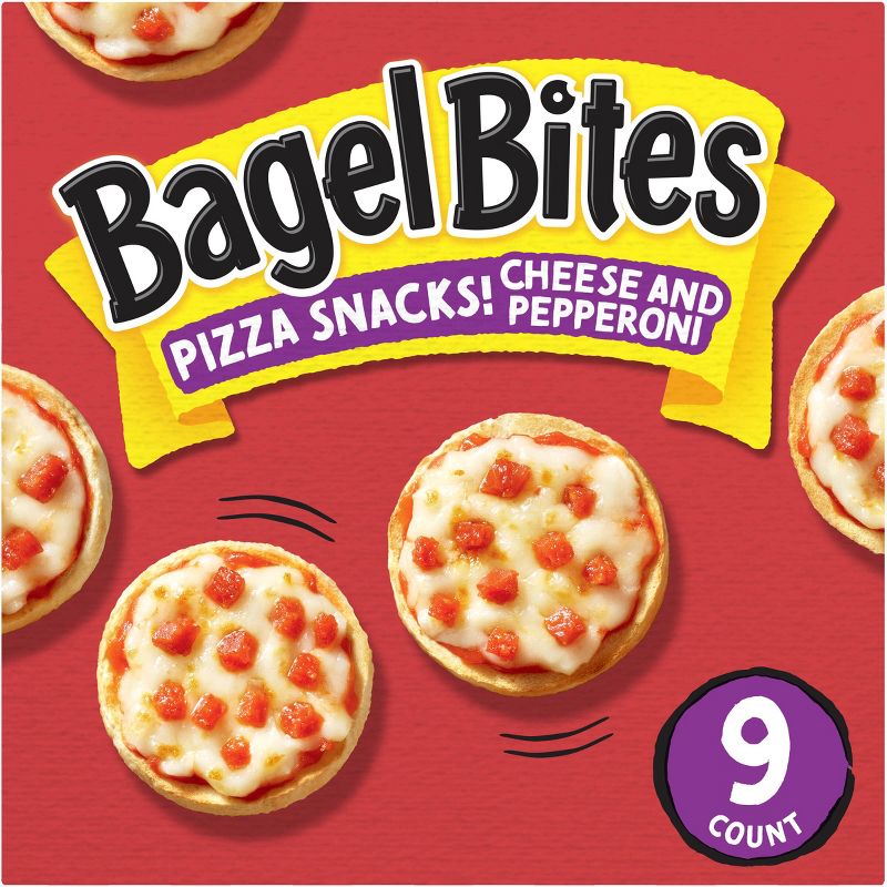 Bagel Bites Cheese &#38; Pepperoni Mini Pizza Bagel Frozen Snacks - 7oz/9ct, 1 of 16