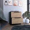GlasFlength Nightstands Nightstand Modern Bedside Table Accent Bedside End Table with 2 Drawers for Bedroom, Multicolored, 14.2"*16.1"*18.8" - 3 of 4