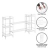 Breighton Home 32.5" Xtra Storage 3 Tier Folding Metal Shelves with Set of 2 Deluxe Extension Shelves in White - 4 of 4