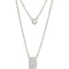 SHINE by Sterling Forever Bezel & CZ Tag Layered Necklace - Silver - 3 of 3