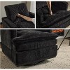 Karl Home Modern Comfy Upholstered Armchair with Back Pillow, 360 Degree Square Swivel Barrel Accent Chair for Living Room Black - 4 of 4