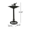 VisioGear Bird Baths, 34'' Bird Bath Outdoor Decor with Base, Outdoor Bird Baths with Large Space, Broqn, 18"*18"*34.25" - 3 of 4