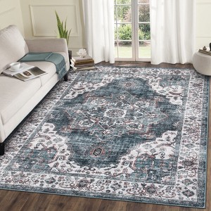Machine Washable Area Rugs for Living Room Non Slip Non Shedding  Vintage Indoor Carpet - 1 of 4