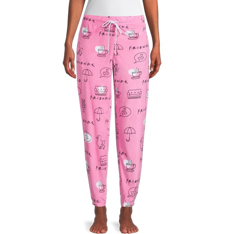 Friends TV Show Pajama Pants For Women Cute Soft Fleece Sleep Jogger Pants, 1 of 6