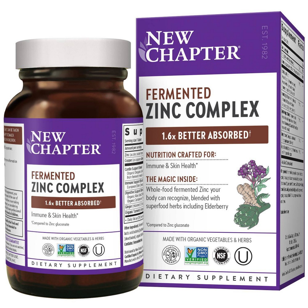 Photos - Vitamins & Minerals New Chapter Fermented Zinc Daily Supplement for Immune Support + Skin Heal 