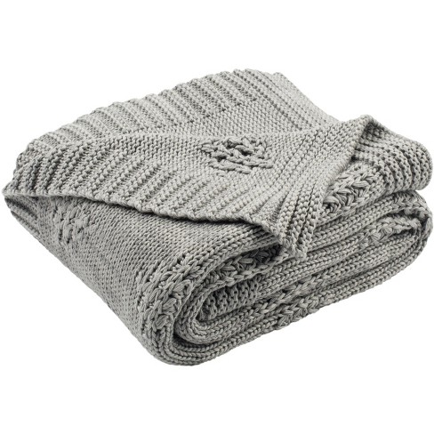 Cozy Knit Throw Blanket Medium Grey Light Grey 50 X 60 Safavieh Target