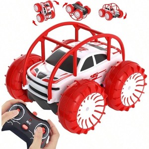 Amphibious RC Car, 360 Flip Stunt Toy with Sidelights, Beach Pool Off - Road Water Boat Remote Control Car - 1 of 3