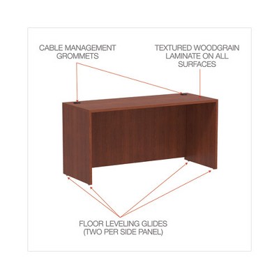 Medium Cherry Office Credenza with Drawer and Filing Cabinet