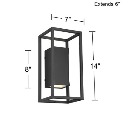 Textured Black LED Outdoor Wall Light with Sanded Glass Diffuser