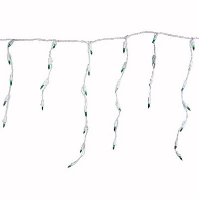 Brite Star Set of 100 Green Icicle Christmas Lights - 7.8 ft White Wire