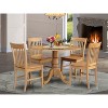 Small Kitchen Table Set - Round Drop Leaf Table & Dinette Chairs - Compact Dining Room Furniture - 2 of 4
