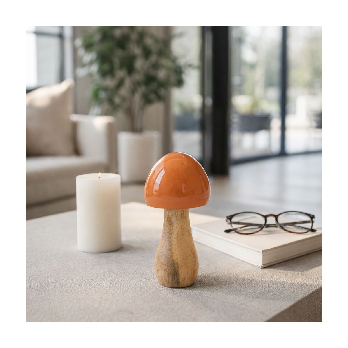 Home Decor Mushroom Sculpture for Shelf Decor or Coffee Table Decor - Decorative Ornaments for Living Room, Bathroom or Office Décor - thumbnail 4