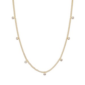 Adornia 14k Gold CZ Plated Droplet Curb Chain Necklace - 1 of 1