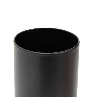 LunaLulinlk Matte Black Utensil Holder for Kitchen Organization, Metal Straw Container for Counter Decor (5 x 6.5 In)