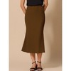 INSPIRE CHIC Women's Texture Stretchy Bodycon Mermaid Fishtail Lettuce Hem Elastic High Waist Maxi Skirts - 3 of 4