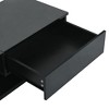 MAYEERTY Modern Coffee Table with Tempered Glass, Wooden 2-Tier Rectangle Center Table for Living Room, Black - 4 of 4