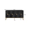 Carved 4 Door Sideboard ,Sideboard Buffet Cabinet With Storage ,Modern Coffee Bar Cabinet With Adjustable Shelf For Living room,Diningroom,Kitchen - 4 of 4