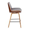 Corazza Mid Century Modern Counter Height Barstool Light Gray - LumiSource: Upholstered Seat, Wood Legs - image 2 of 4