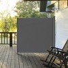 Outsunny 10' Retractable Folding Patio Privacy Side Awning with 50+ UV Protection, 2 Wall Brackets, & Polyester - 2 of 4