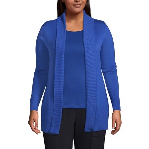 Lands' End Women's Cotton Modal Shawl Collar Cardigan Sweater - 1 of 3