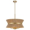 LamQee Farmhouse Rattan Chandelier 4 Lights Boho Ceiling Hanging Lighting with Hand Woven Shade Pendant Lights - 2 of 4