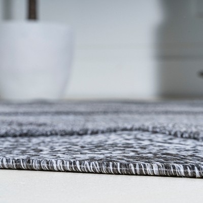 Transitional Diamond Trellis 3x5 Dark Gray Synthetic Area Rug